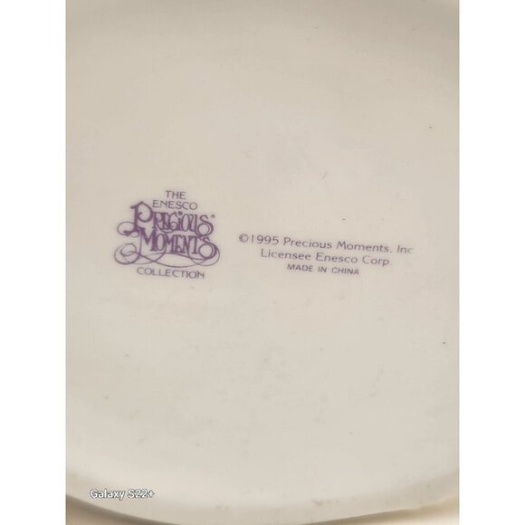 Vintage Precious Moments Angel Vase With Peace Poem Text 1995 Enesco Corp Cerami - Picture 3 of 12